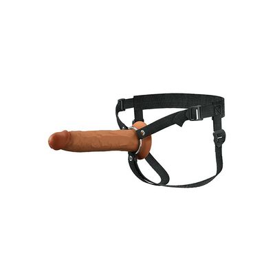 FANTASY XTENSIONS ELITE 9" HOLLOW STRAP ON BROWN