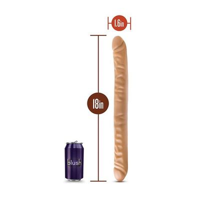 BLUSH DR. SKIN 18" DOUBLE DILDO MOCHA