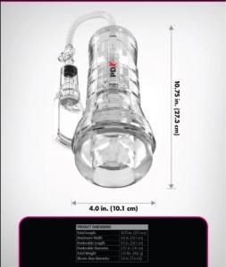 PDX ELIETE VIEWTUBE VAC XXL PUMP SEE-THRU EZ GRIP STROKER
