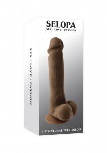 SELOPA 6.5" NATURAL FEEL DILDO DARK