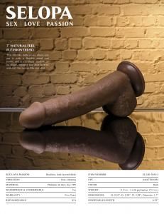 SELOPA 7" NATURAL FEEL DILDO DARK