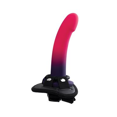 VEDO DUO SILICONE DILDO WITH HARNESS PINK