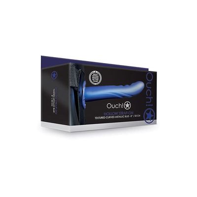 SHOTS OUCH 8" TEXTURED CURVED HOLLOW STRAP ON