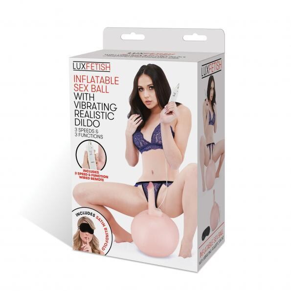 LUX FETISH INFLATABLE SEX BALL W/VIBRATING DILDO