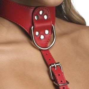 STRICT FEMALE CHEST HARNESS S/M RED