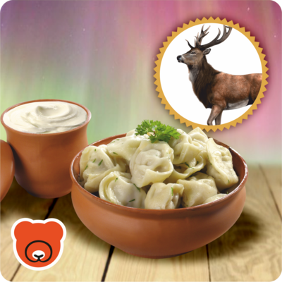 Pelmeni mit Hirschhackfleisch