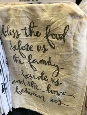 tea towel/bless the food before us