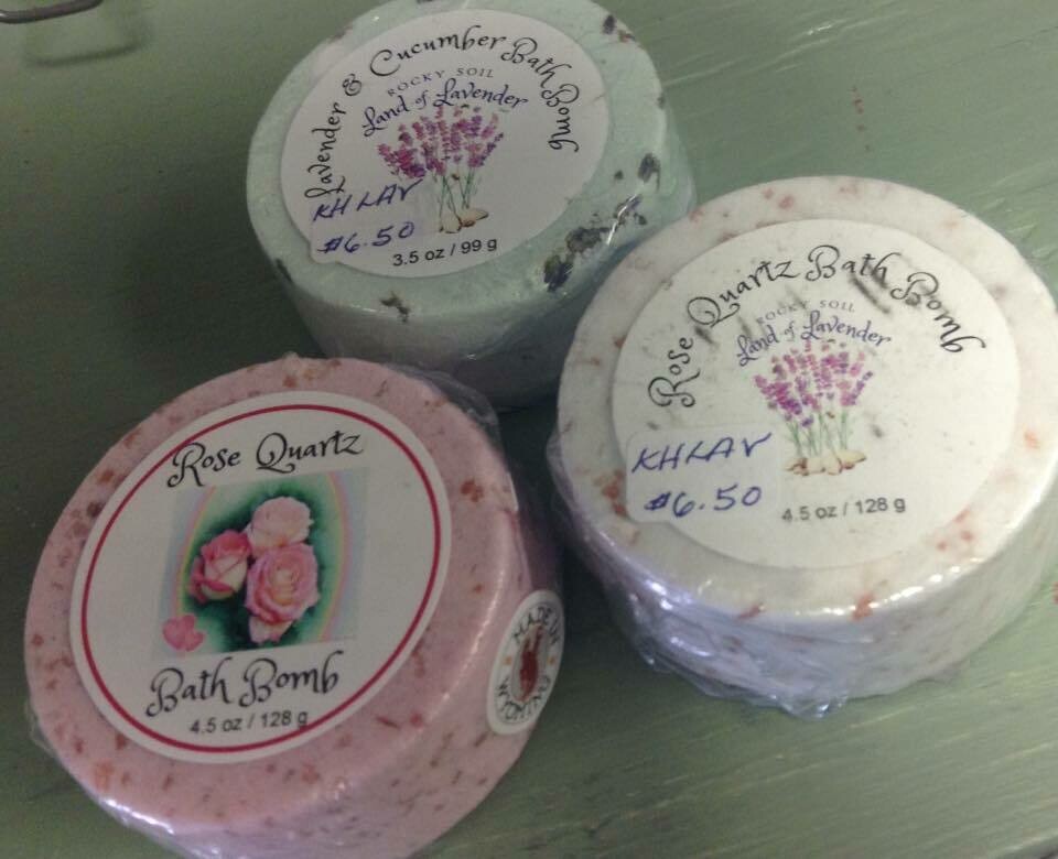 Land of Lavender/Rose Quartz/Lavender Cucumber Bath Bomb  &amp; Lavender and Rose 3.5 oz.