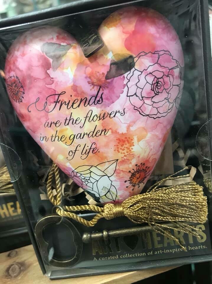 Home Decor/Art Heart/ Home Decor with skeleton key for displaying/friends