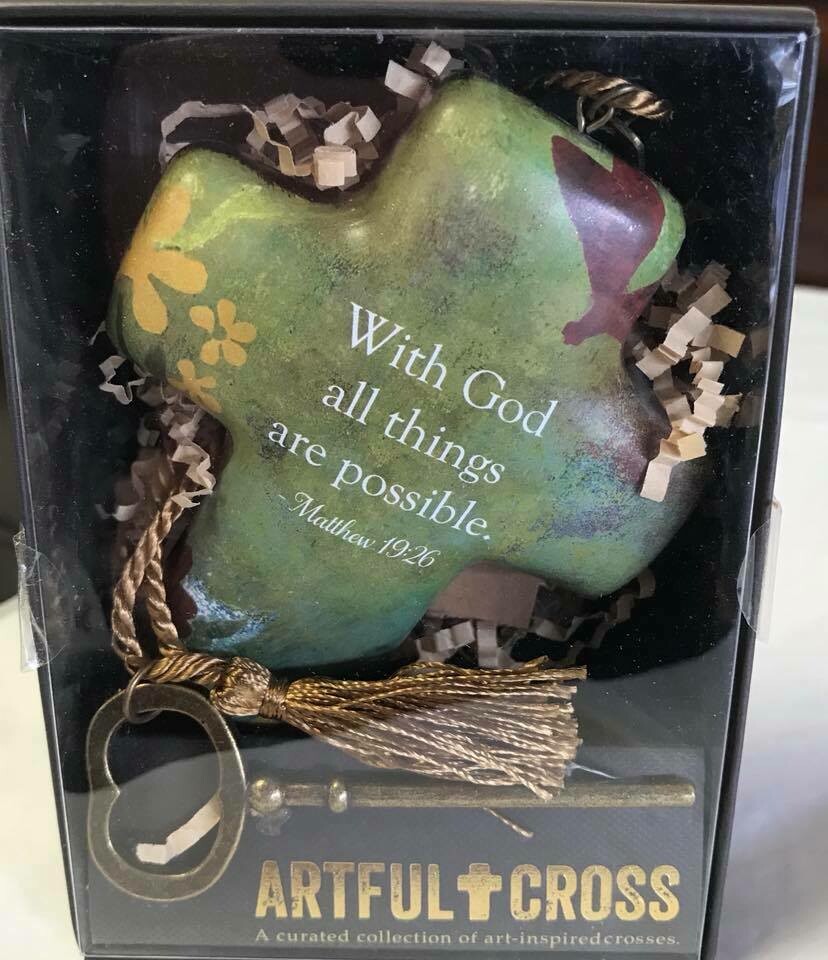 Home Decor/cross/With God all things are possible artful cross decor