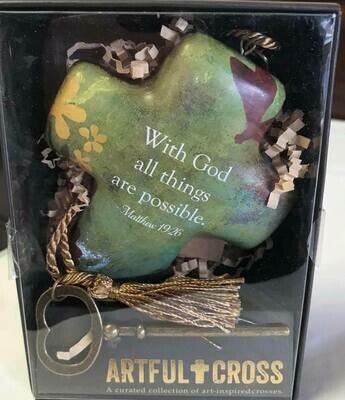 Home Decor/cross/With God all things are possible artful cross decor