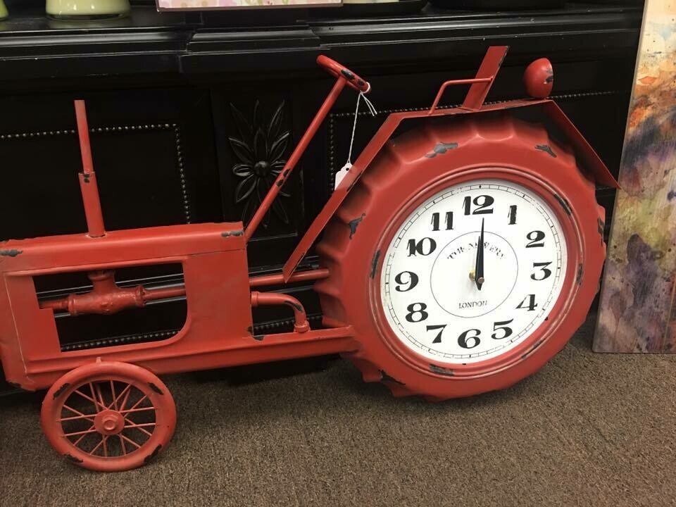 Home decor/Large Red Tractor Clock