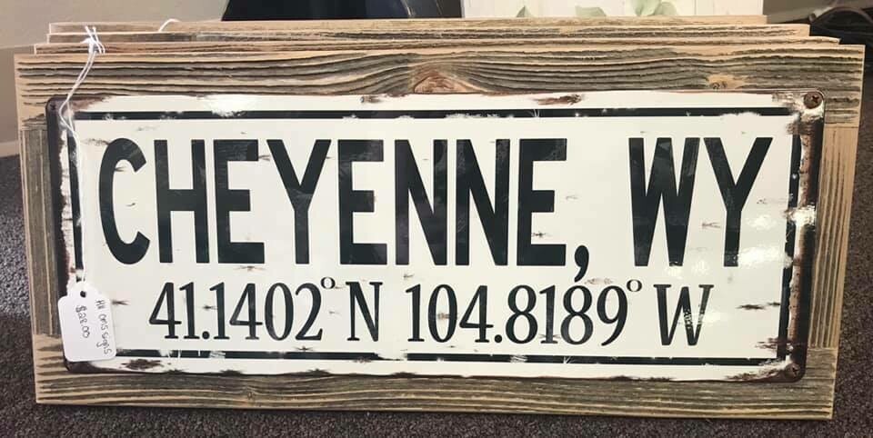 Home Decor/wall art/Cheyenne Coordinates Sign/17x8