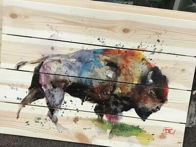 Wall decor/20x14/wood pallet/buffalo