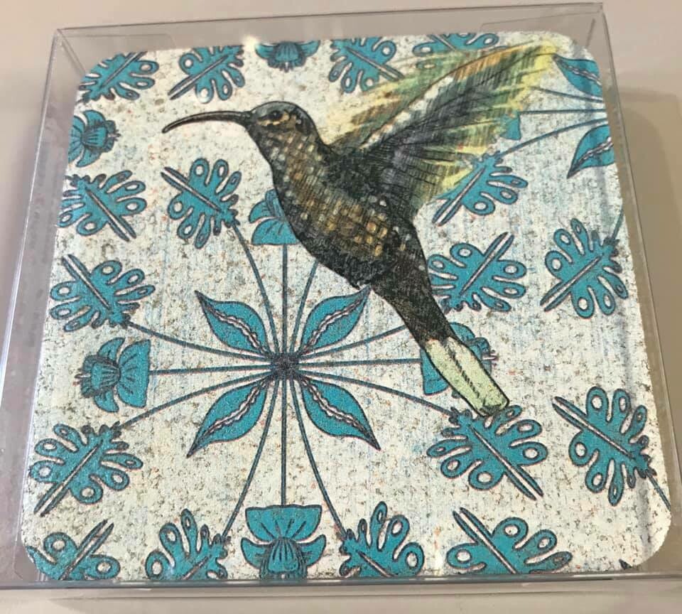Coaster set/hummingbird