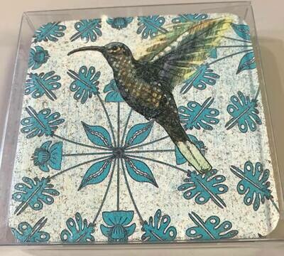 Coaster set/hummingbird