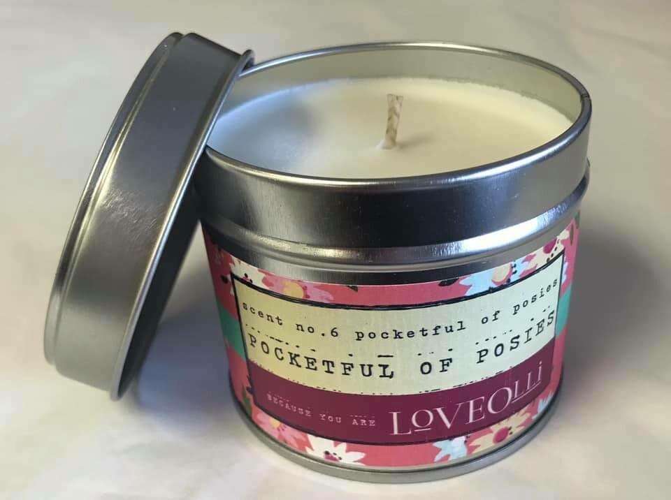Candle/Loveolli tin/Pocketful of Posies