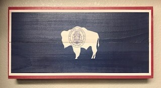 Home Decor/wall art/Wyo Flag sign 14x7