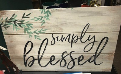 Home decor/wall art/simply blessed sign/17x10