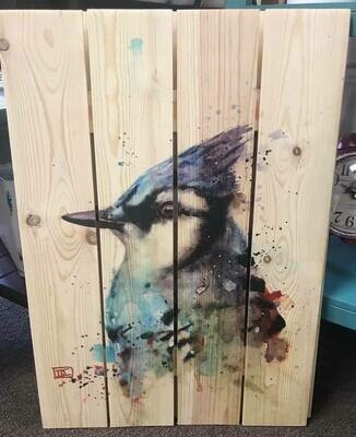 Wall Art/wood pallet/20x14/blue jay