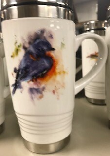 Drinkware/Blue Bird Ceramic Travel Mug