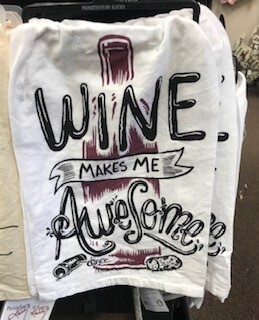 Tea towel/Wine makes me Awesome