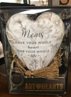 Home decor/art heart/Mom art heart with skeleton key easel for displaying