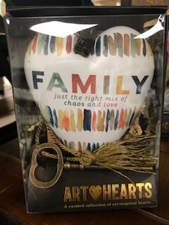 Home decor/art heart/Family Art Heart with skeleton key easel for displaying