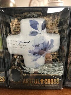 Home decor/cross/artful Cross with skeleton key easel for displaying