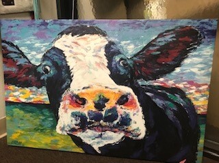 Home Decor/wall art/Canvas Cow/Large/36x24