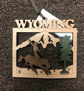 Wyoming souvenir/wooden ornament