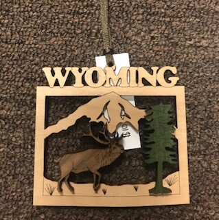Wyoming souvenir/wooden ornament