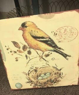 Home decor/wall art/bird canvas/ 10x10
