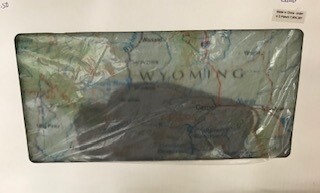 Cutting board/rectangle/buffalo on Wyoming map