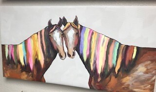 Home Decor/wall art/Green Box/Manes of color/24x12/canvas