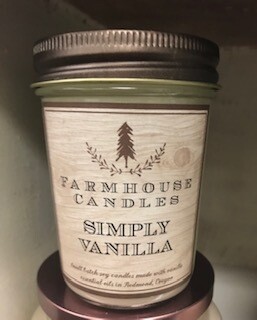 Farmhouse candle/Made in Oregon/simply vanilla/sm jar
