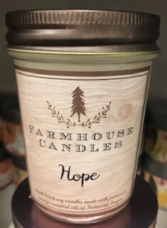 Farmhouse candle/Made in Oregon/Hope scent/small jar