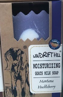 Windrift Hill/goats milk soap/montana huckleberry