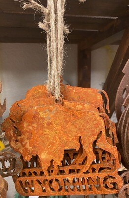 Home Decor/Rustic Metal/Buffalo/Wyoming ornament