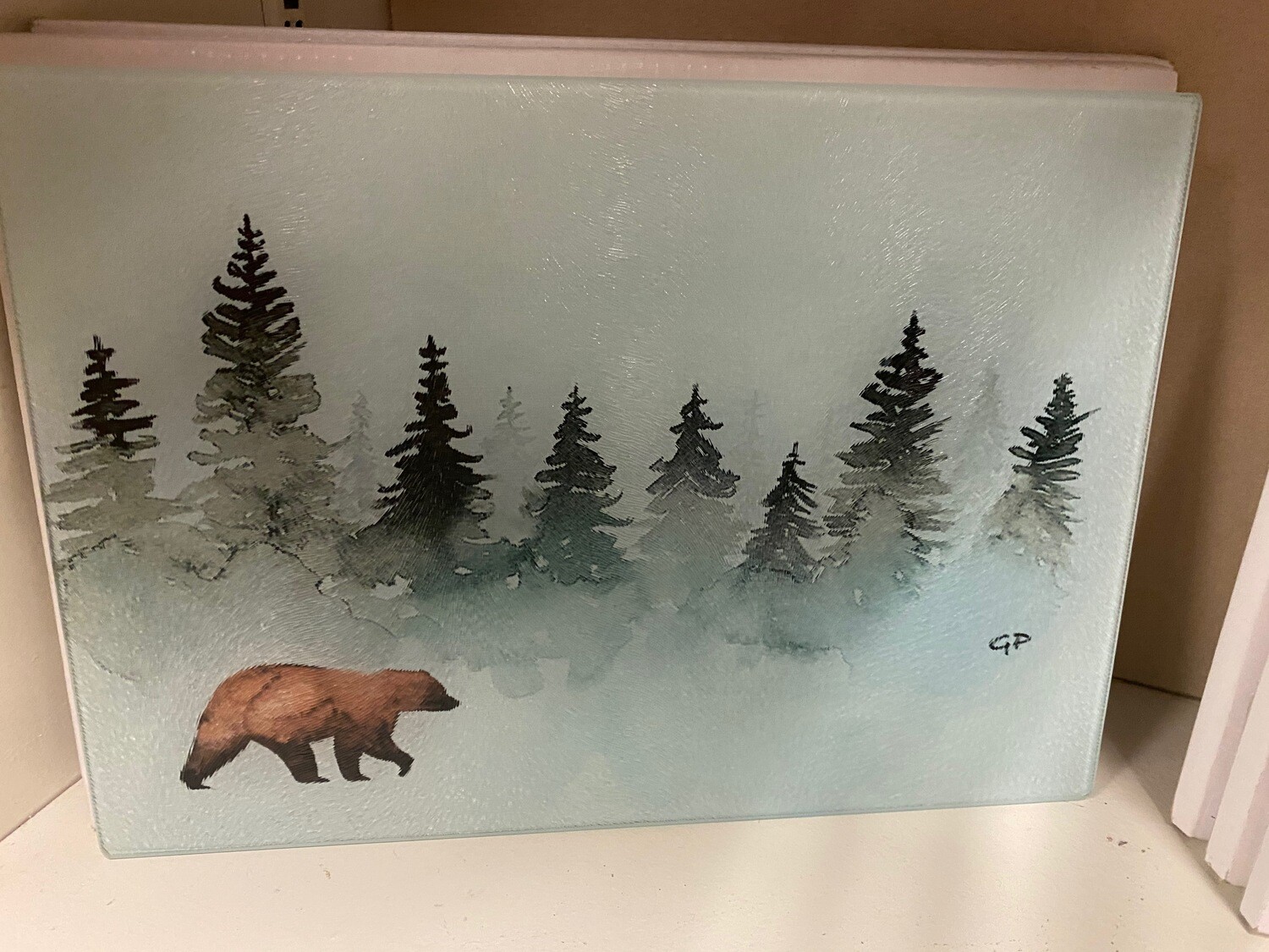 Cutting board/rectangle/brown bear
