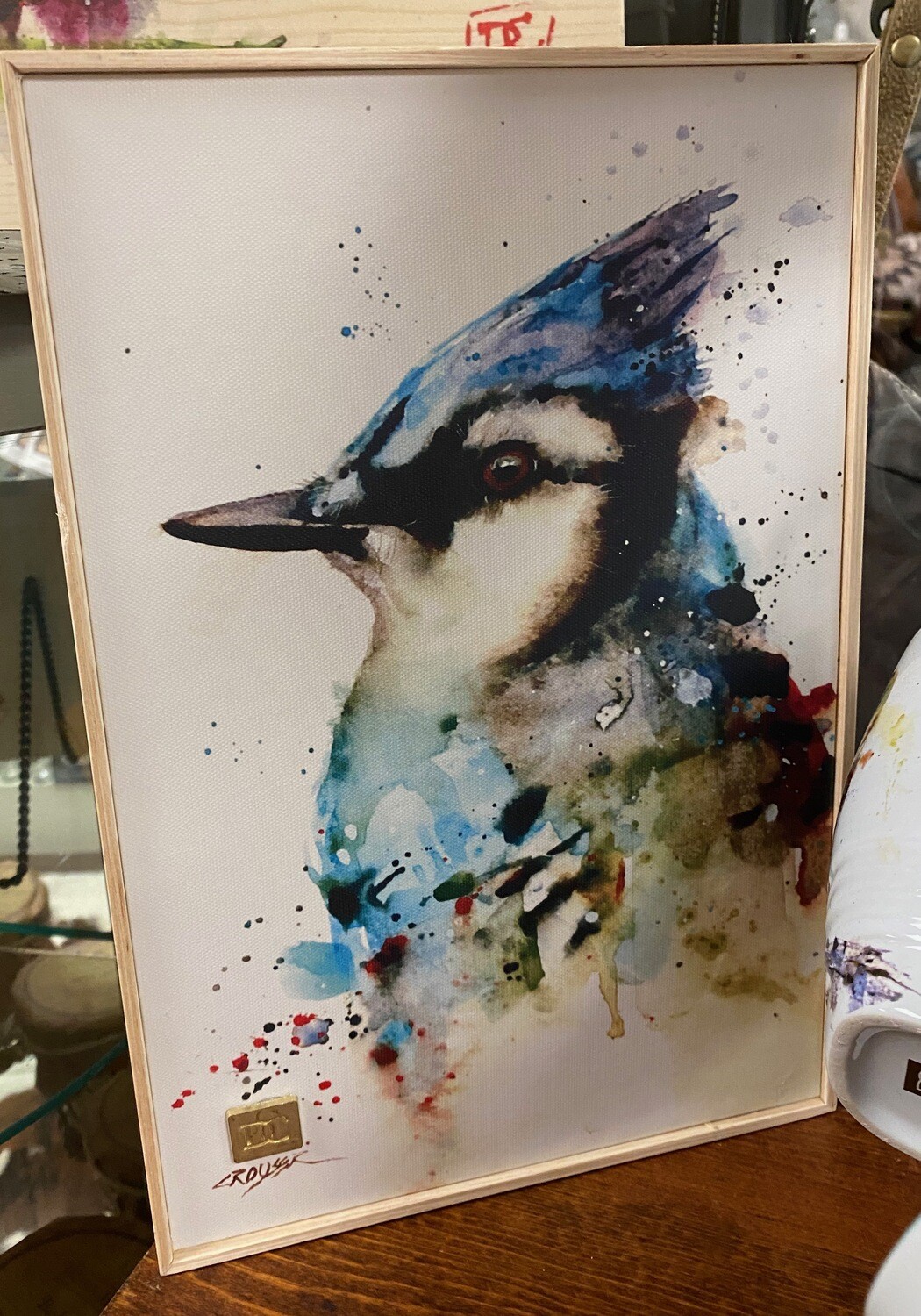 wall art/canvas/blue jay/8x12