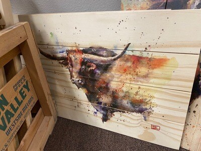 Wall Art/20x14/wood pallet/longhorn