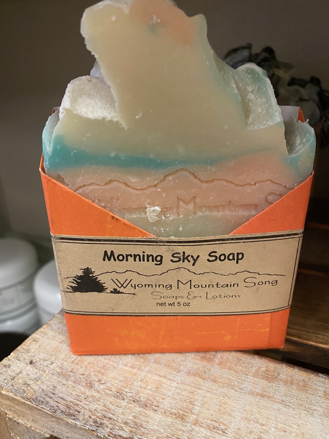 Wyoming Mountain Song soap, morning sky