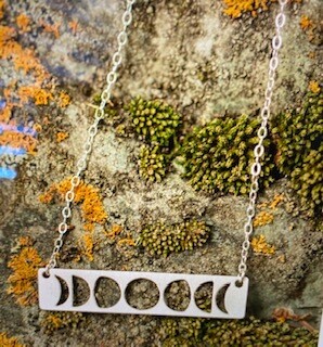 Jewelry/Made of Mountains/Moon Phases silver necklace