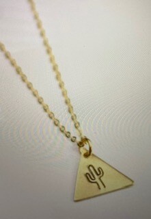 Jewelry/cactus/gold necklace