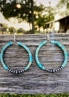 Jewelry/turquoise hoop earrings