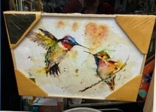 Wall art/canvas/humminbirds/8.25x12.25