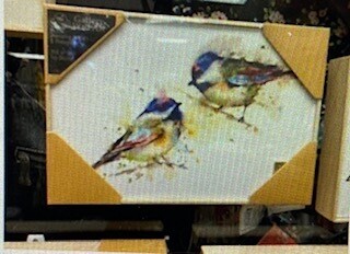 Wall art/canvas/horizontal/birds on branch