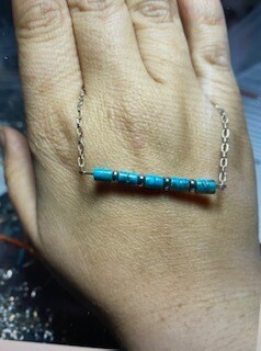 Jewelry/turquoise bar necklace
