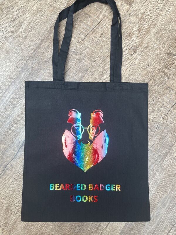 Tote Bag - PRIDE rainbow logo on Black Bag